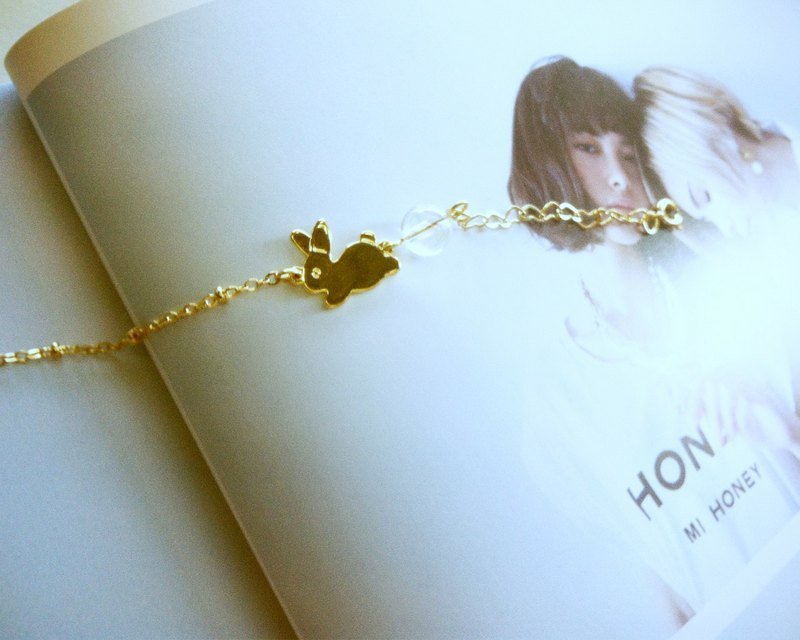 手工订制款｜幻梦泡泡森林小兔手炼　情人节礼物 - 手链/手环 - 其他金属 白色