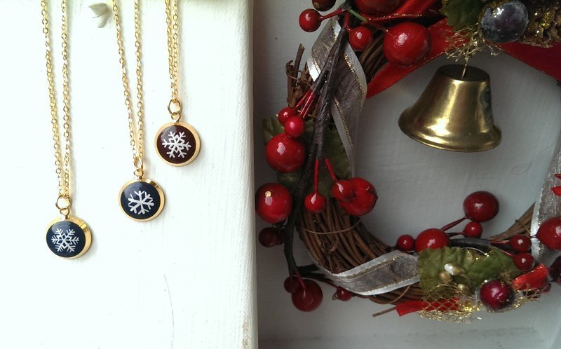 微型小雪景-小小圣诞节雪花 - 项链 - 其他金属 