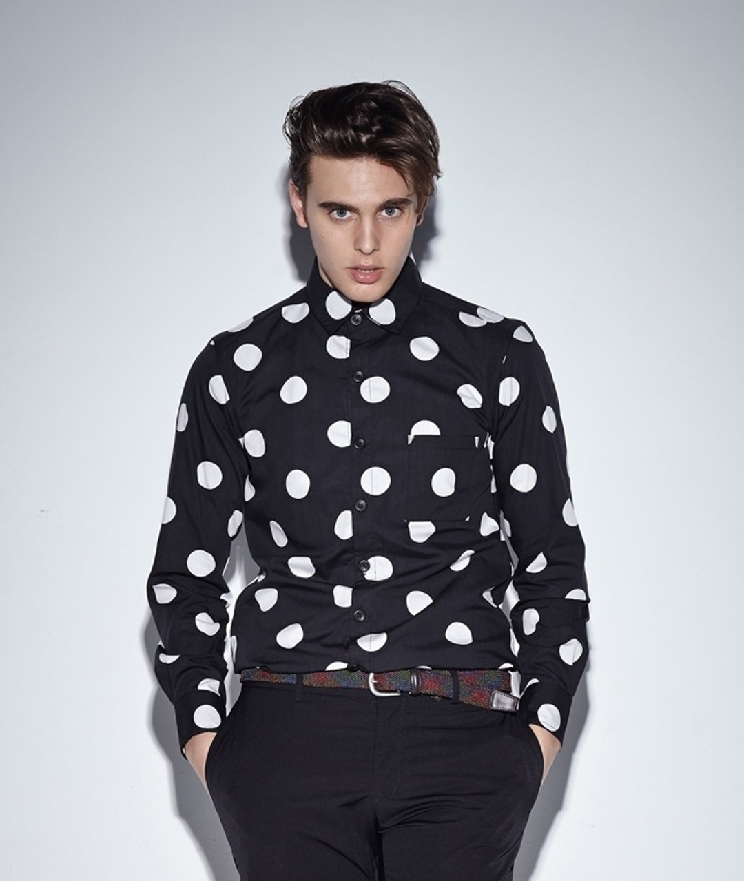 Stone'As Big Dot Shirt / 大圆点衬衫 黑 - 男装衬衫 - 其他材质 黑色