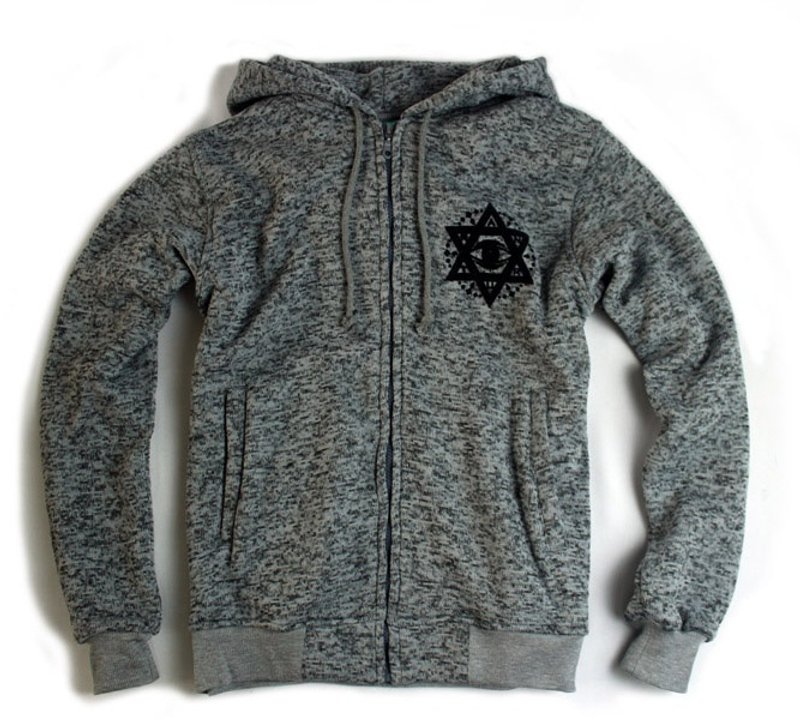 Arturn Hexagram Eye Hoodie 血泪六芒星帽外套 / 麻灰 - 中性连帽卫衣/T 恤 - 棉．麻 灰色
