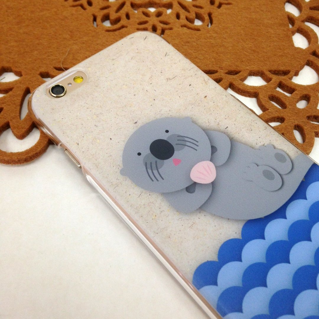 香港原创设计 可爱水獭 iPhone X,  iPhone 8,  iPhone 8 Plus,  iPhone 7, iPhone 7 Plus, iphone 6/6S , iphone 6/6S PLUS, Samsung Galaxy Note 7 透明手机壳 - 手机壳/手机套 - 塑料 