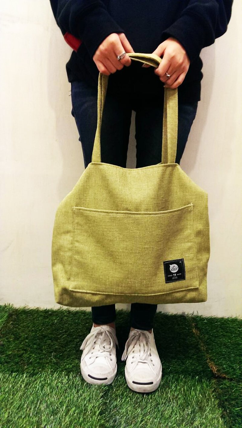 麻料(肩背/侧背)简单包/绿色 - 侧背包/斜挎包 - 其他材质 绿色