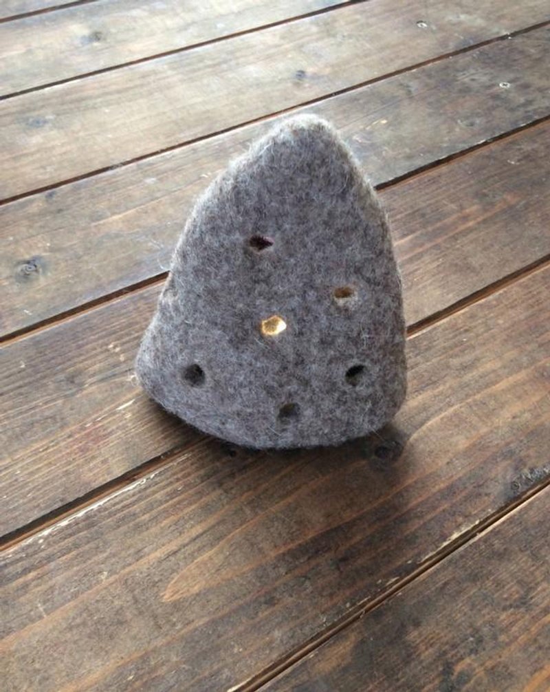 Fluffy a · ka · ri Bon rock - 蜡烛/烛台 - 羊毛 灰色