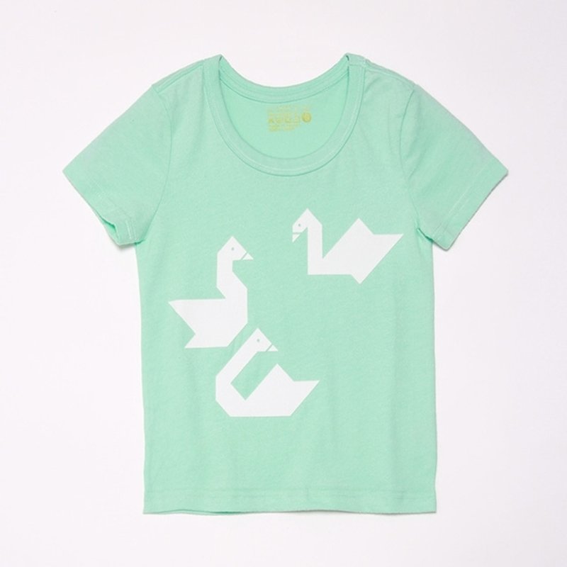 大白鹅 蜜桃棉 童T 水绿 - 其他 - 棉．麻 绿色