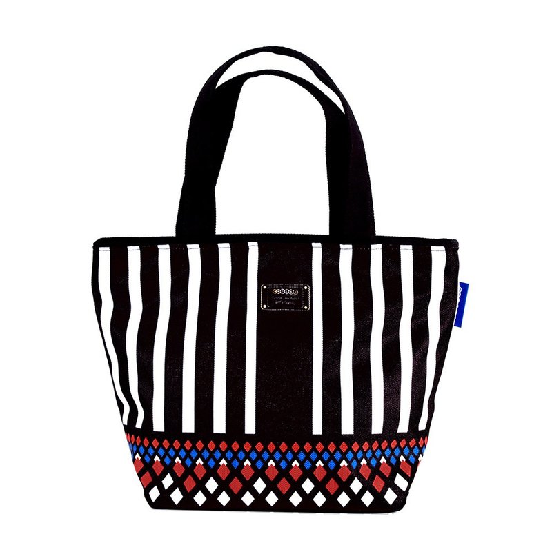 菱格之恋｜小托特包｜手提袋｜餐盒袋｜帆布包｜防泼水设计｜随身小包 - 手提包/手提袋 - 防水材质 黑色