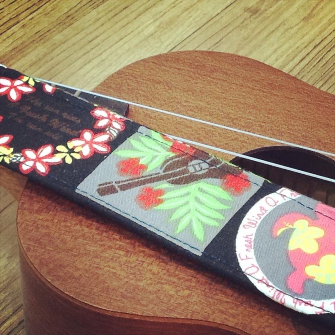 【ALOHA】乌克丽丽背带成品*1.可订制 - 吉他/乐器 - 棉 黑色