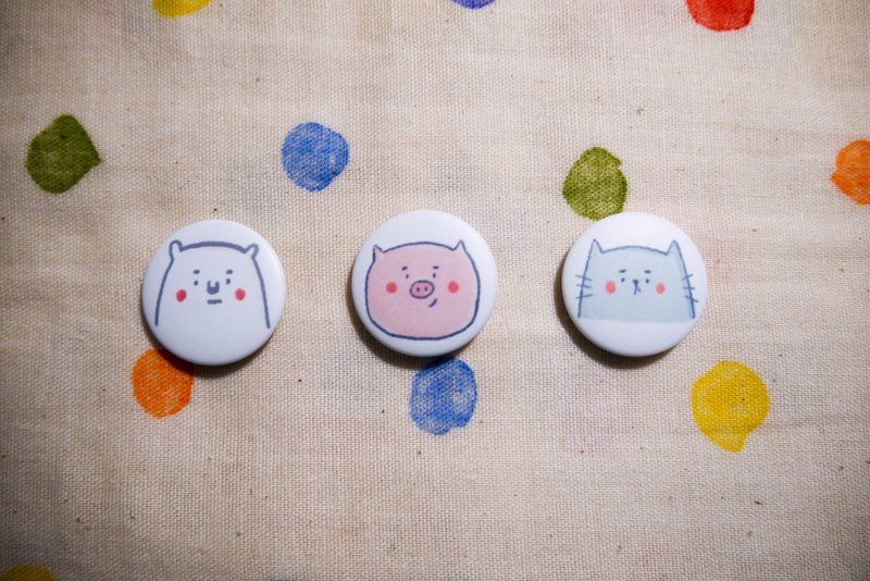 ≡期间限定≡雀斑火腿 / 徽章（3枚） - 徽章/别针 - 塑料 