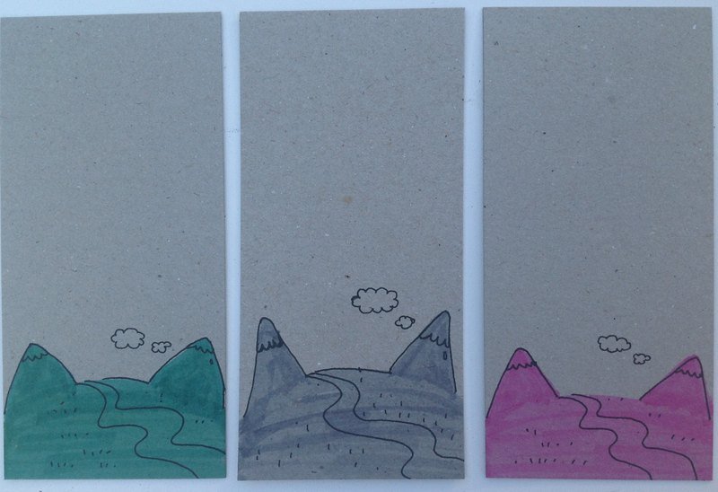 猫的手工卡片—猫山坡 - 卡片/明信片 - 纸 多色