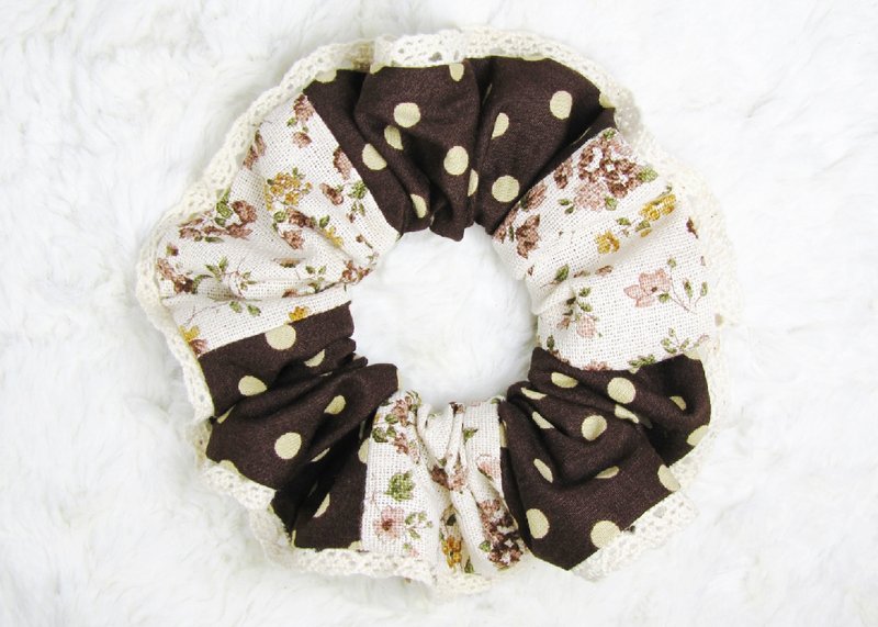 Phancy's手工肥肠圈/发圈[07-Country Girl乡村女孩] - 发饰 - 其他材质 咖啡色