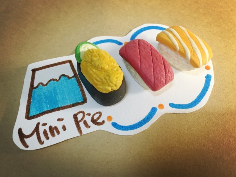 ~~mini 新品上市~~Sushi Sushi 耳环组(3个一组) (可改耳夹式) ((满600随机送神秘小礼物)) - 耳环/耳夹 - 粘土 多色