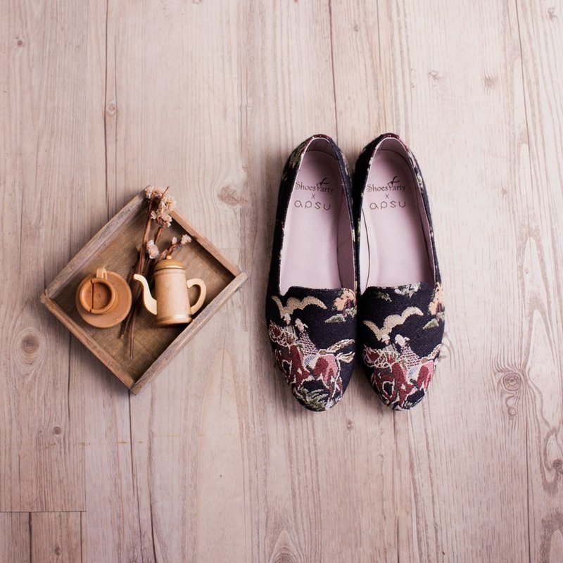 ----------Shoes Party----------古代骑士图腾欧贝拉    /女鞋/手工订制/日本布料 - 芭蕾鞋/娃娃鞋 - 其他材质 多色