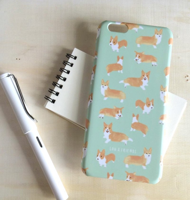 :: 圣诞礼物 ::柯基手机壳 iPhone 6 Plus/ iPhone 7 Plus - 平板/电脑保护壳 - 塑料 绿色