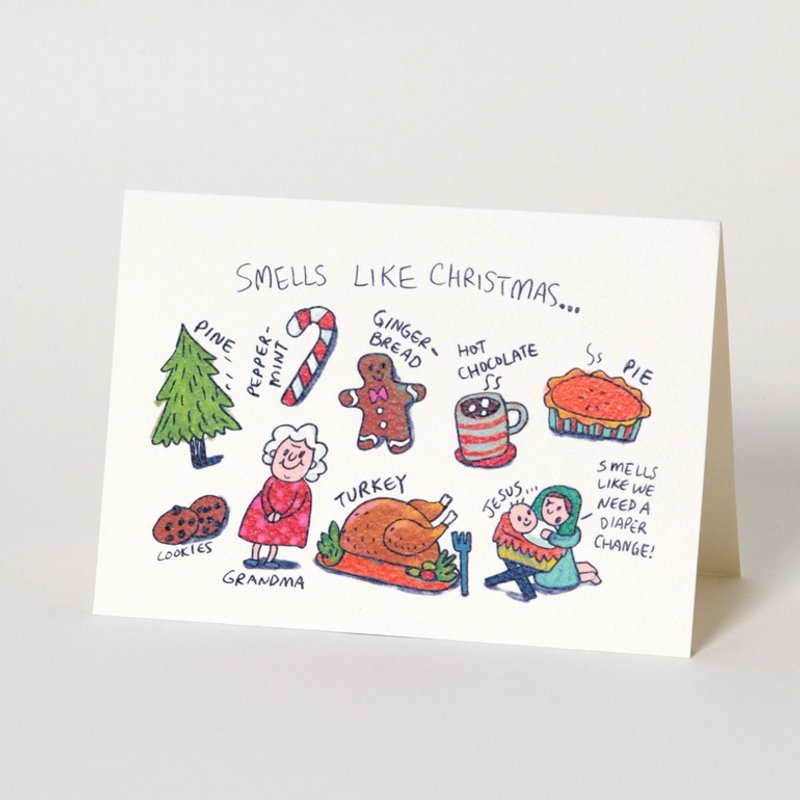 圣诞的气味卡 Smells like Christmas Card - 卡片/明信片 - 纸 多色
