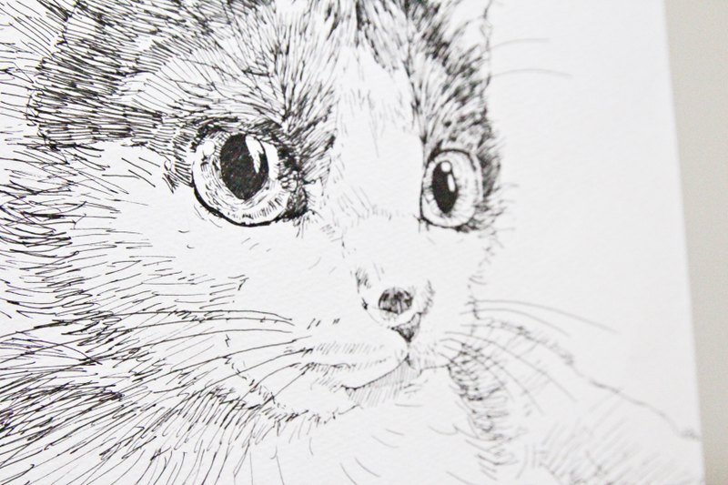 Birdink 定制化原子笔宠物肖像素描 (约24.5cm x 35.7cm) - 其他 - 纸 白色