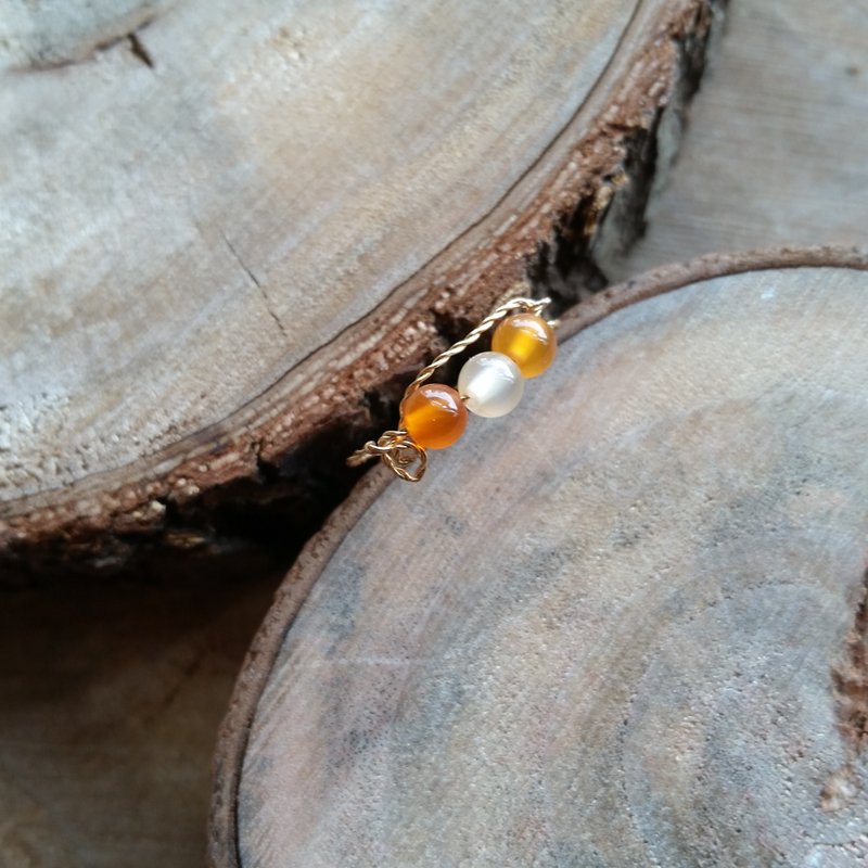 Please provide ring size when order - Gold-plated/silverplated ring with agate 新款镀金 天然彩色玛瑙石戒指 - 其他 - 宝石 红色