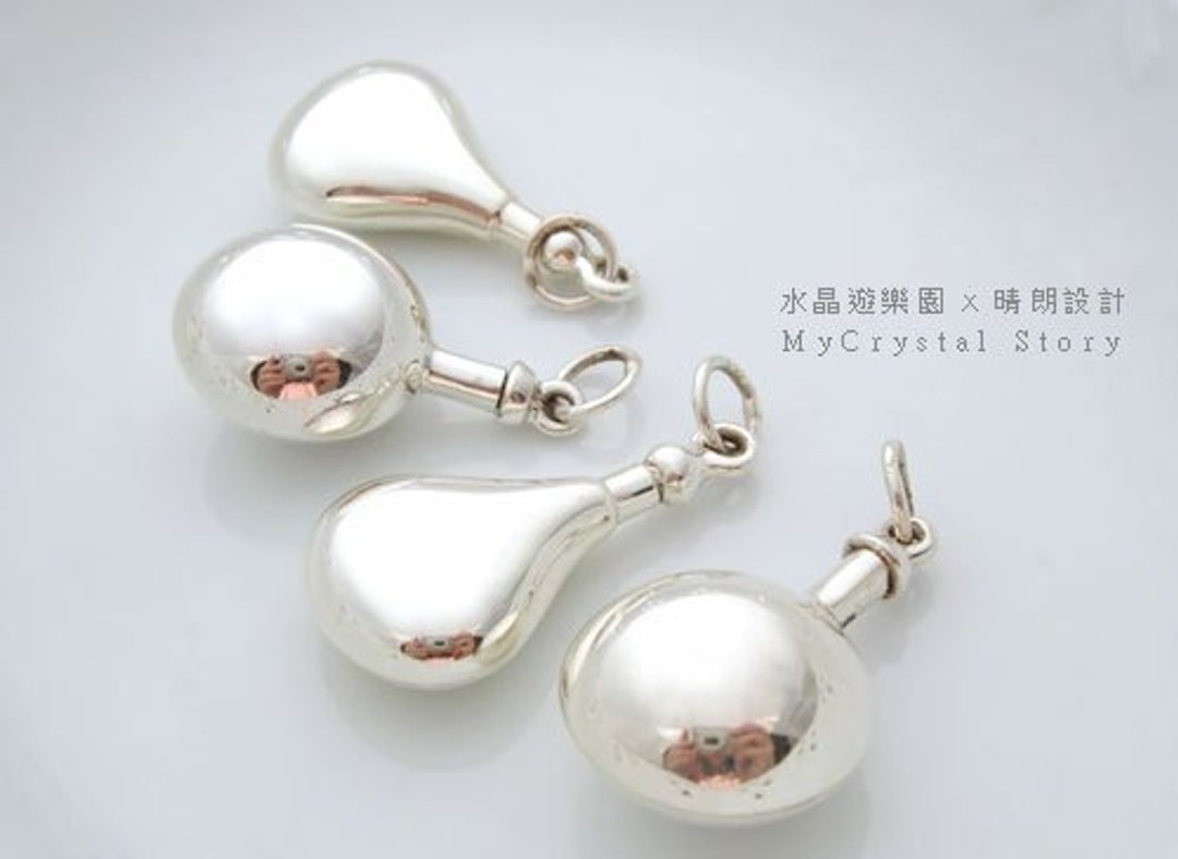简洁精巧·纯银香水瓶坠子 - 项链 - 其他金属 灰色