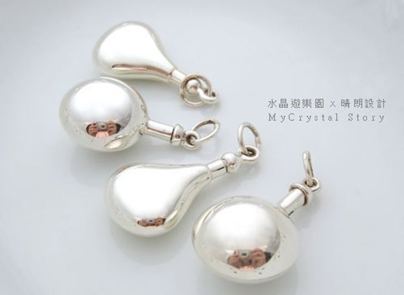 简洁精巧·纯银香水瓶坠子 - 项链 - 其他金属 灰色