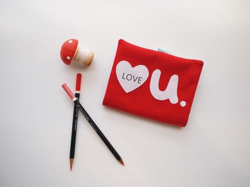 hairmo。LOVE U 爱你护照套-红(情人节限定品免运) - 护照夹/护照套 - 其他材质 红色