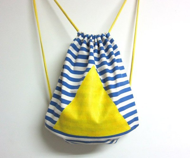 海军小三角-手绘束口后背包(全数售完断货) - 侧背包/斜挎包 - 棉．麻 多色