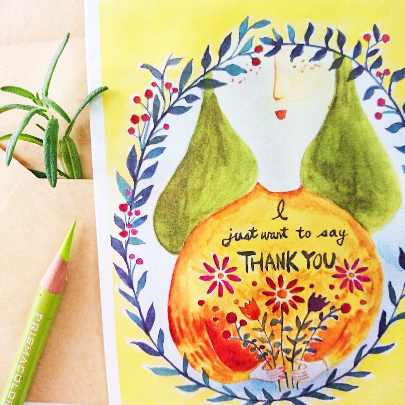 Hey，我只是想说声谢谢｜Amber Green's Adventure - 卡片/明信片 - 纸 橘色