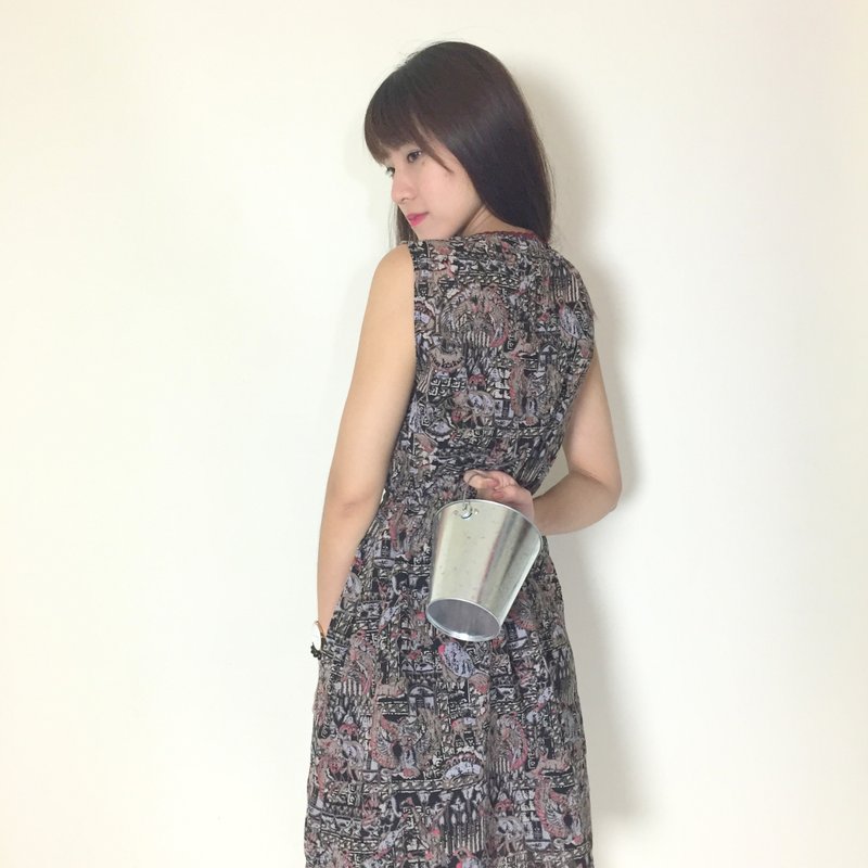 古着洋装_/ 静默之冬 / 印花 / 雪纺 - 洋装/连衣裙 - 其他材质 多色