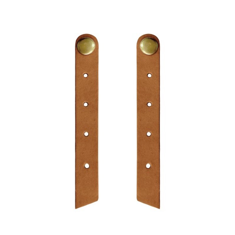 Doughnut马卡龙后背包-焦糖色前袋皮带左右一对(雾银) - 后背包/双肩包 - 真皮 咖啡色