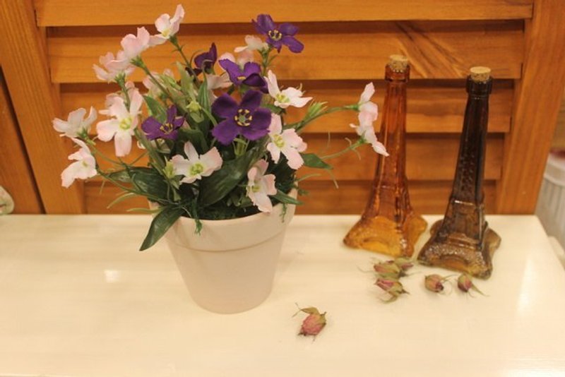 Oleta的生活杂货╭＊【ZAKKA风素烧仿真中盆栽】波斯菊混色款 - 植栽/盆栽 - 其他材质 紫色