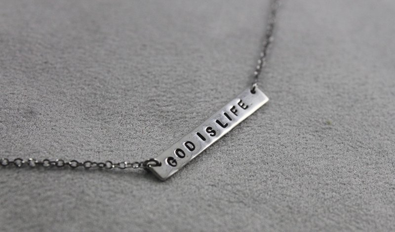 Ohappy订制系列。祝福纯银不锈钢项链 - 项链 - 纯银 透明