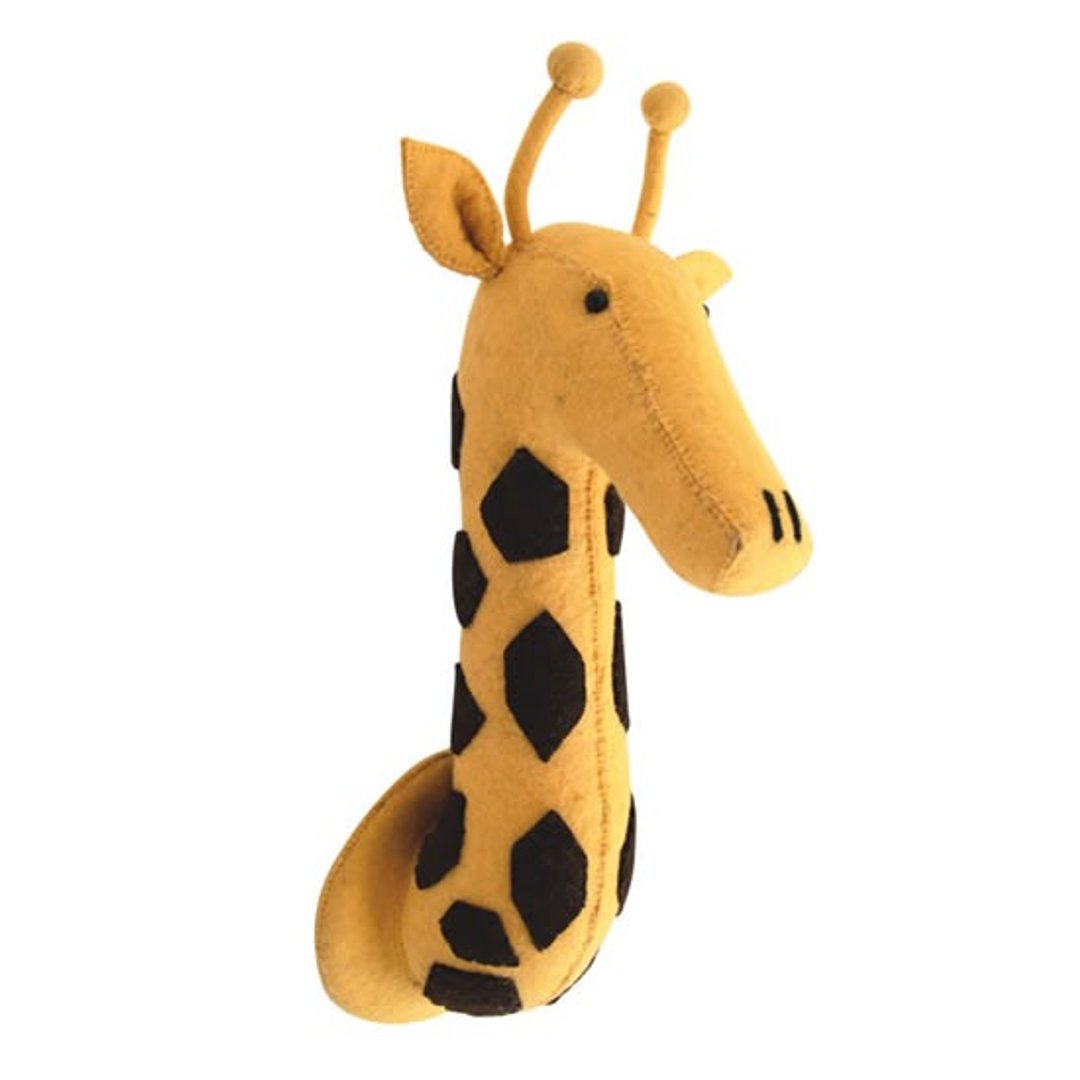 【Fiona Walker England】英国童话风格动物头 纯手工壁饰 - 长脖子长颈鹿(Giraffe Head) - 墙贴/壁贴 - 其他材质 黄色