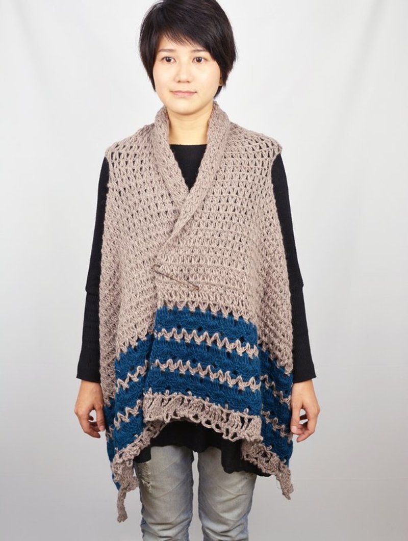 羊毛手织两用披肩围巾_灰_公平贸易 - 丝巾 - 其他材质 灰色