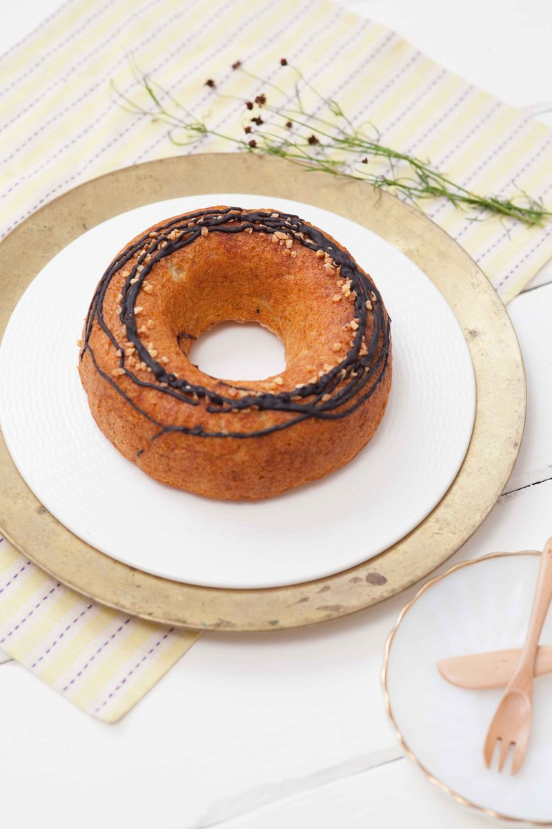 【天使的汤匙】兰姆香蕉天使圈 6寸 磅蛋糕 - 咸派/甜派 - 新鲜食材 橘色