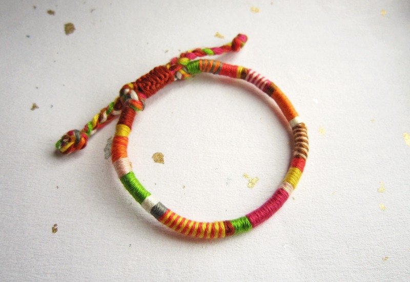 冒险者 圆绳 幸运绳编织手环 (可选色) - 手链/手环 - 棉．麻 橘色