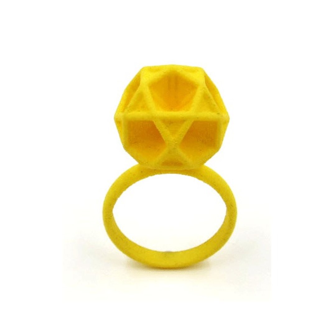 3D打印饰物戒指 - 三维打印 x Tri-Pentagon Ring - 戒指 - 塑料 多色