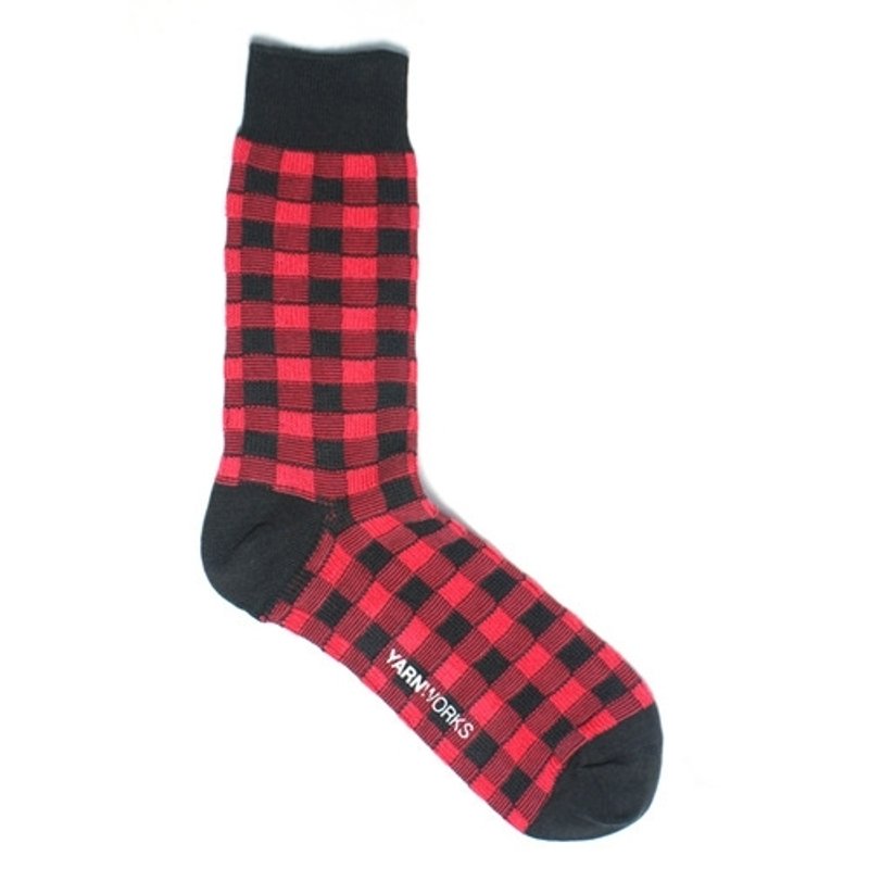 女孩寓所 :: 韩国袜子品牌YARN-WORKS– WORK#4 跳格子 - 袜子 - 其他材质 红色