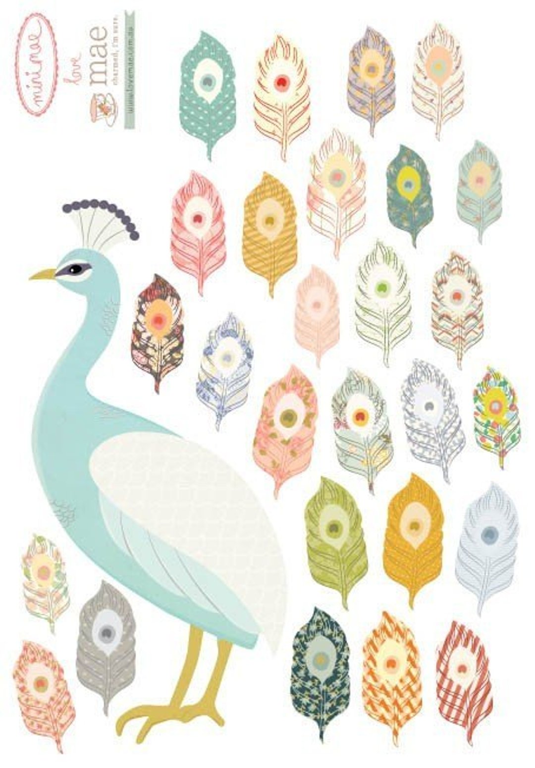 Mini Peacock (mini)  - 墙贴/壁贴 - 其他材质 多色