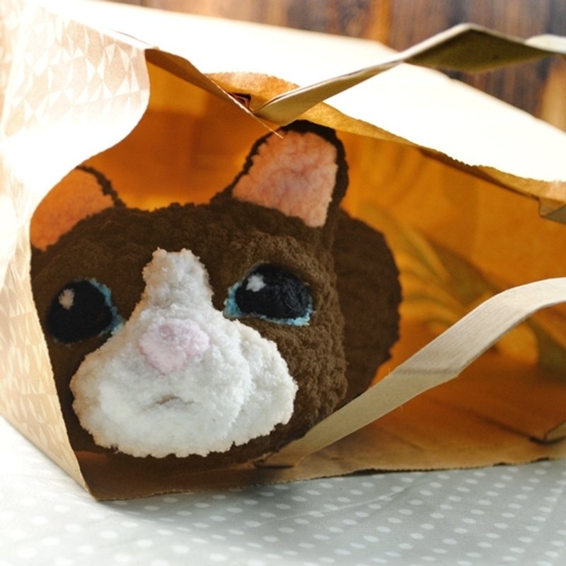 12cm 宠物分身【feiwa霏娃手作】 巴掌猫 (可订做自己的猫咪) - 其他 - 其他材质 咖啡色