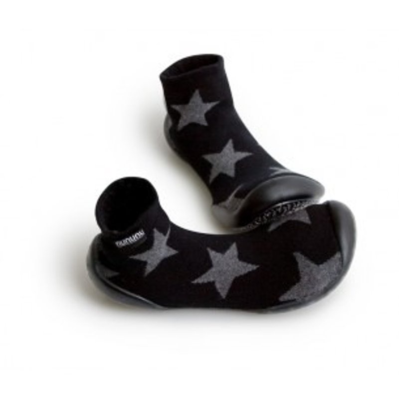 2015 NUNUNU+collegien 黑底灰星星款袜鞋(小孩款) - 童装鞋 - 其他材质 黑色