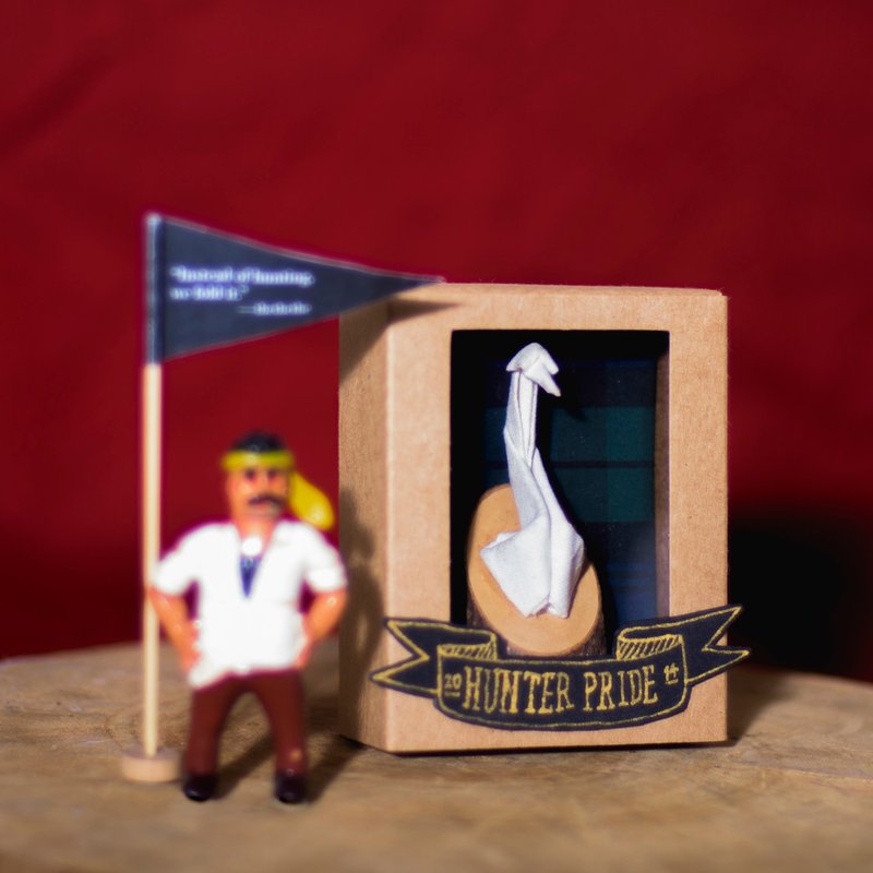 \猎人骄傲/ 折纸胸针_鹅 - 胸针 - 木头 咖啡色