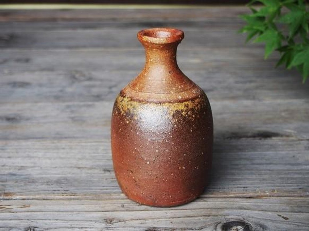 日本冈山备前 陶器 德利 日本酒酒器 t-006 - 花瓶/陶器 - 其他材质 咖啡色