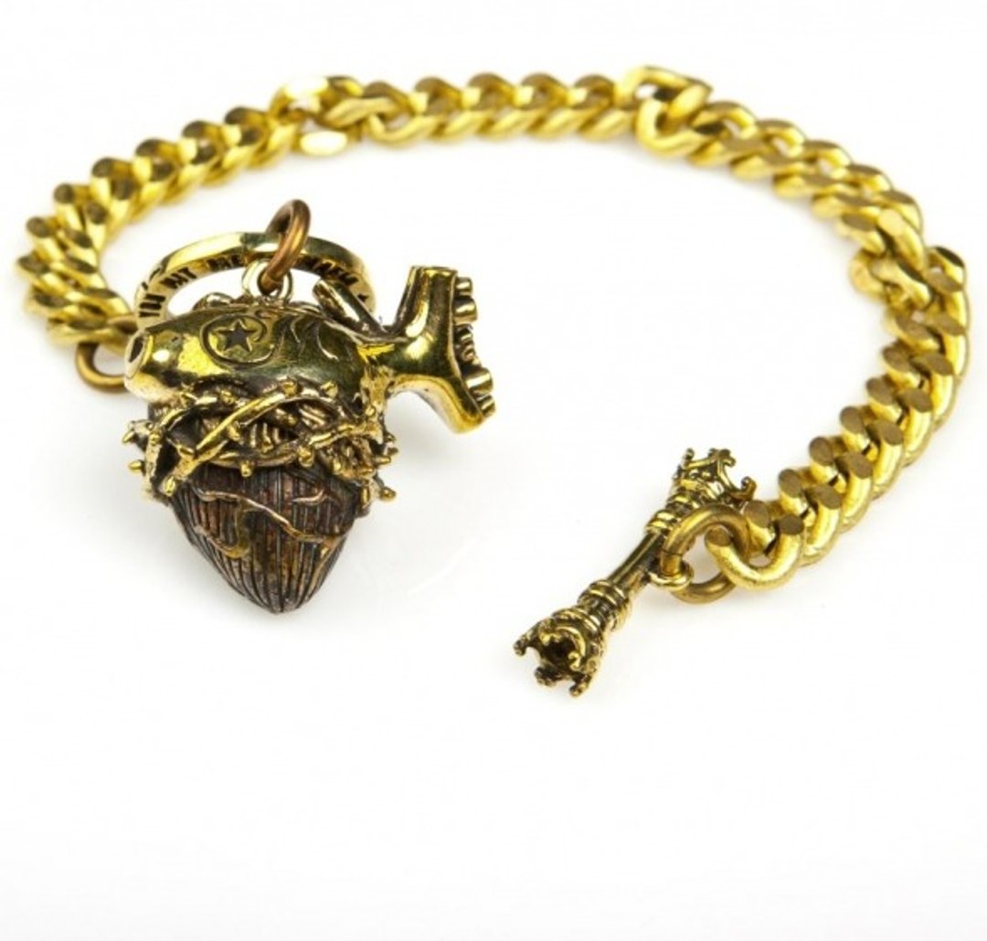 Heart of thorn bracelet in brass ,Rocker jewelry ,Skull jewelry,Biker jewelry - 手链/手环 - 其他金属 
