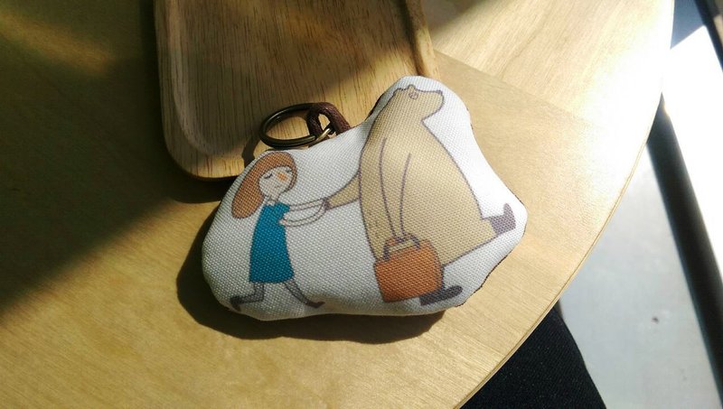 你有你我/咻咻熊家的手工大钥匙圈/布吊饰 - 钥匙链/钥匙包 - 其他材质 白色