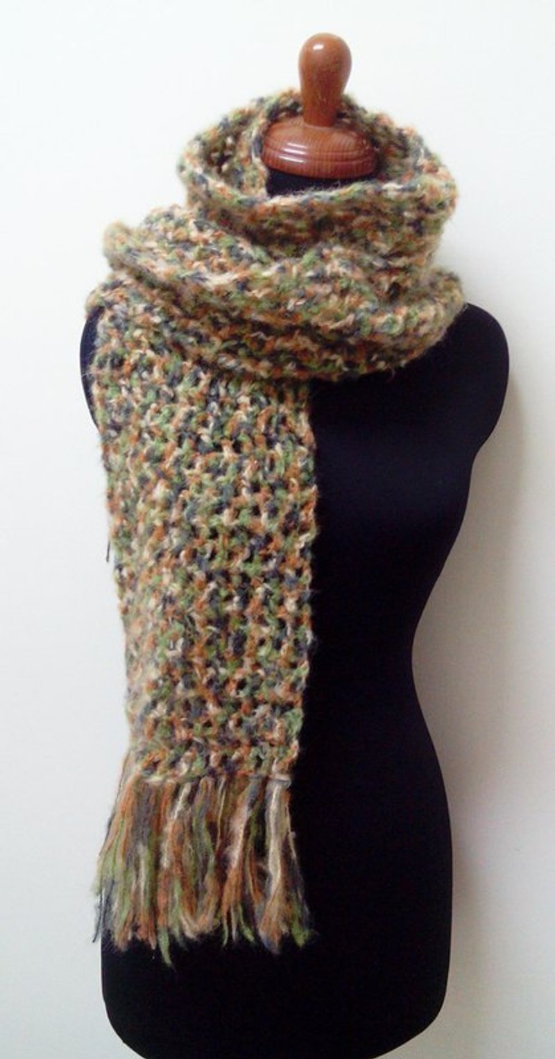 秋冬时尚手编围巾 - 丝巾 - 其他材质 绿色