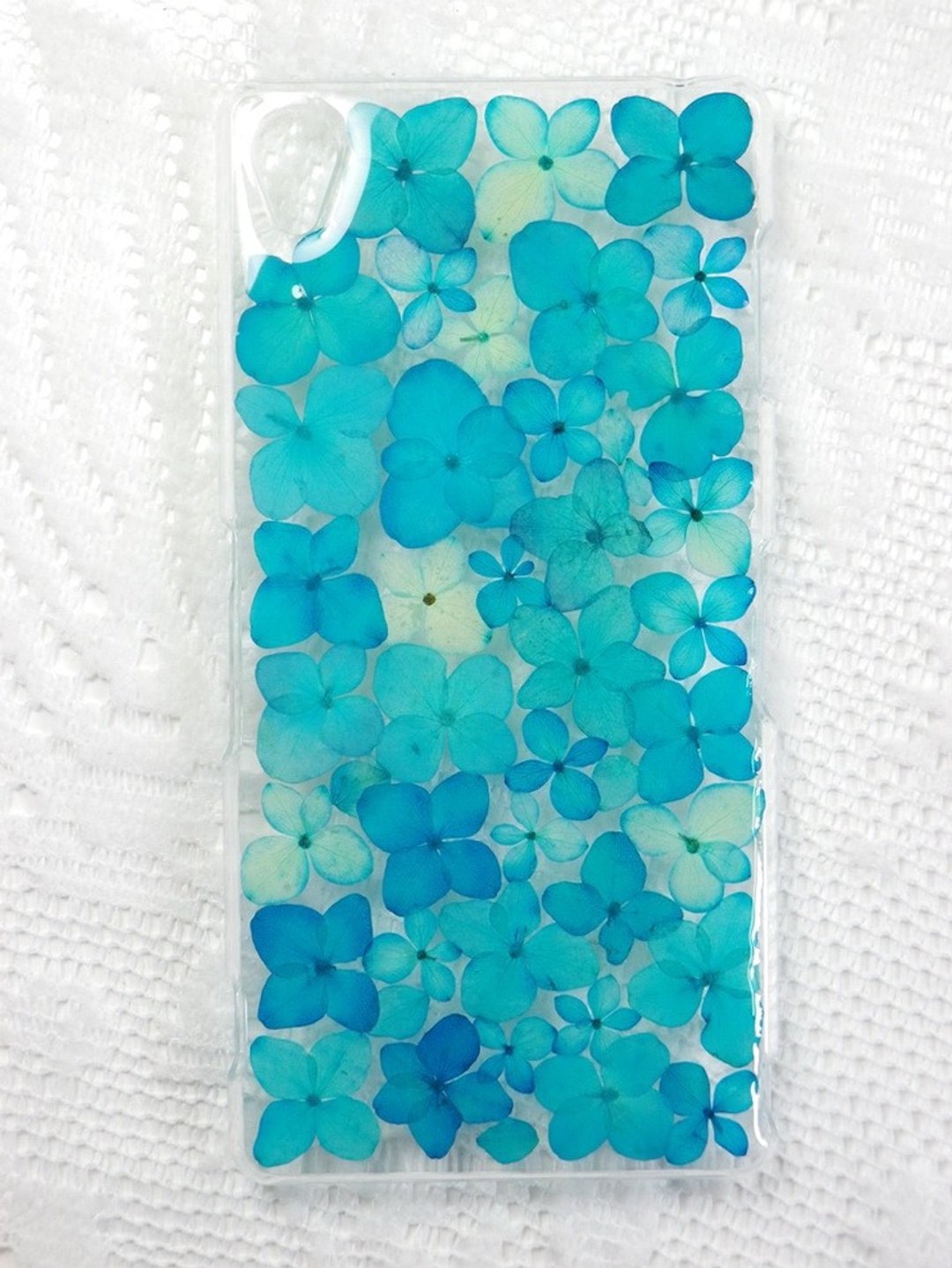 Anny's workshop手作押花手机保护壳，仅适用于SONY XPERIA Z3 , 绣球花系列 ( 限量 ) - 手机壳/手机套 - 塑料 蓝色