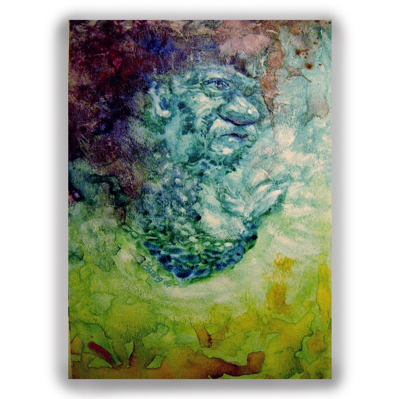 手绘插画万用卡/明信片/卡片/插画卡--人鱼 - 卡片/明信片 - 纸 蓝色