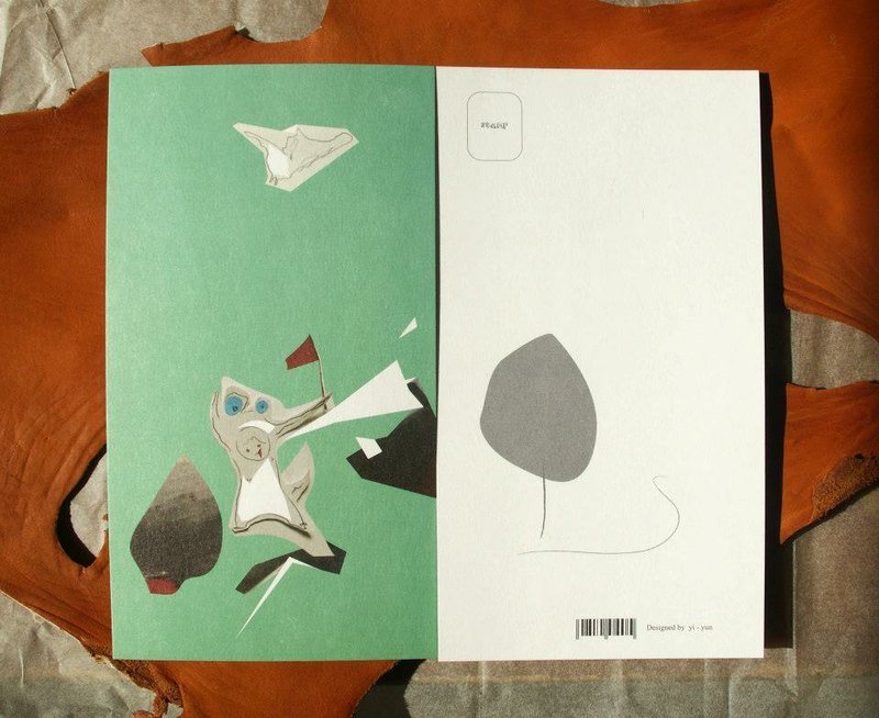 小动物们卡片—探险之旅 - 卡片/明信片 - 纸 绿色