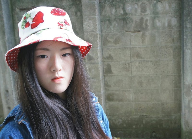 ☚ 缤纷系 _ 好春日渔夫帽 _ 童话.蘑菇与松鼠 ☛ - 帽子 - 其他材质 红色