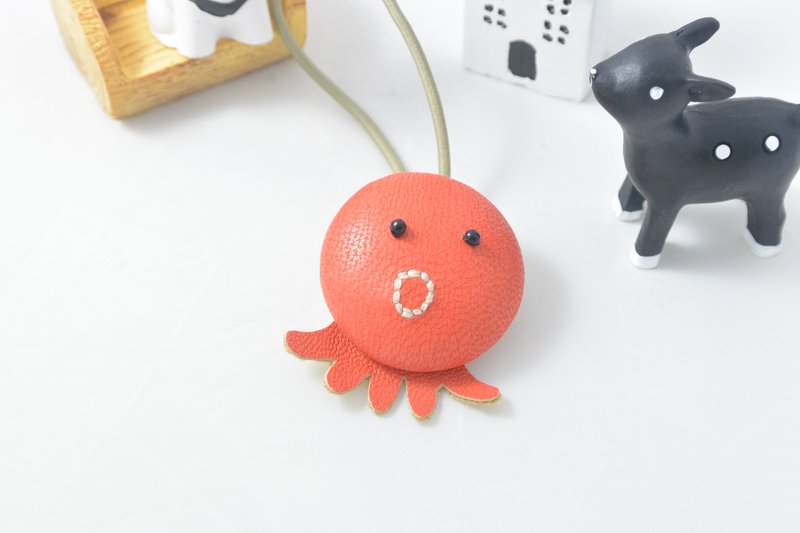 手感皮革包扣发束 - tako - 发饰 - 真皮 红色