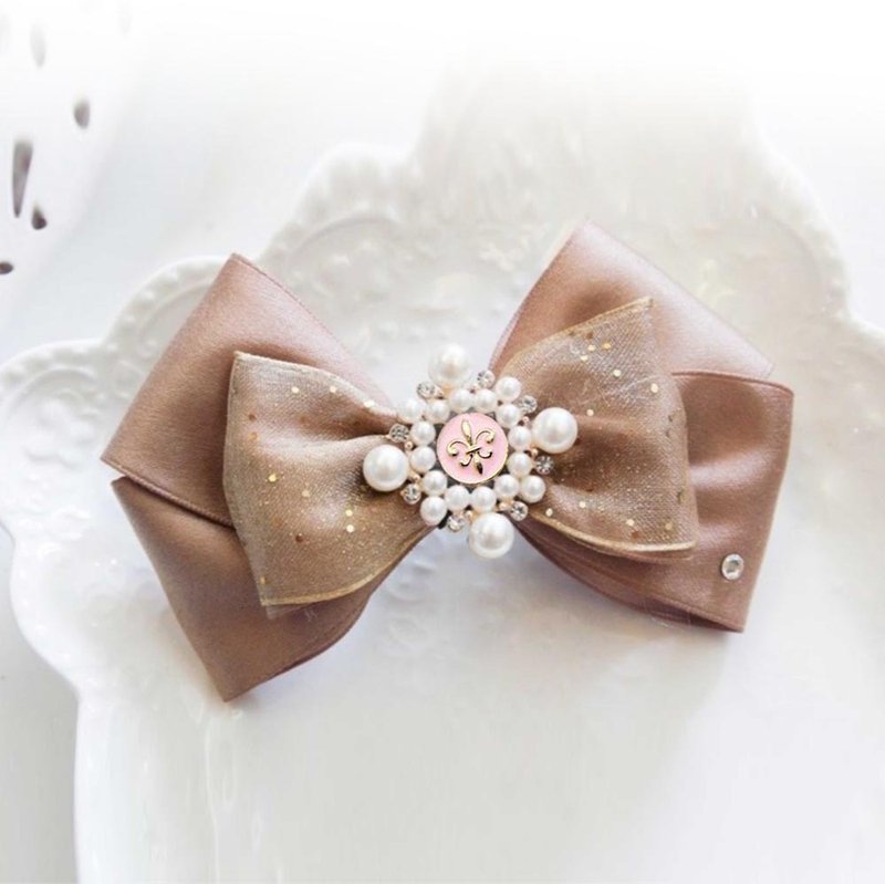 璀璨金蝴蝶结法国夹 手工发饰 限量 - 发饰 - 其他材质 金色