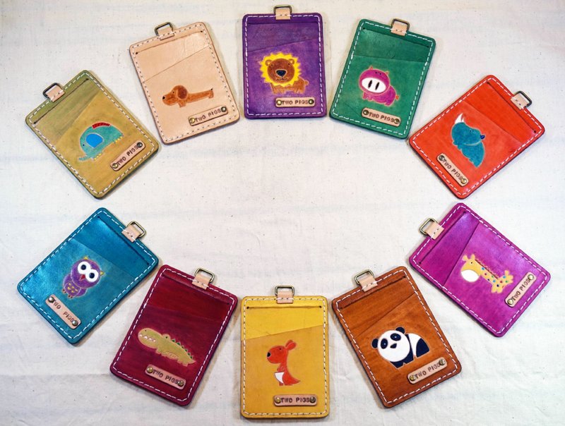 识别证/证件套/票卡夹_纯牛皮_直式-动物_可打英文名字 - 证件套/卡套 - 真皮 多色