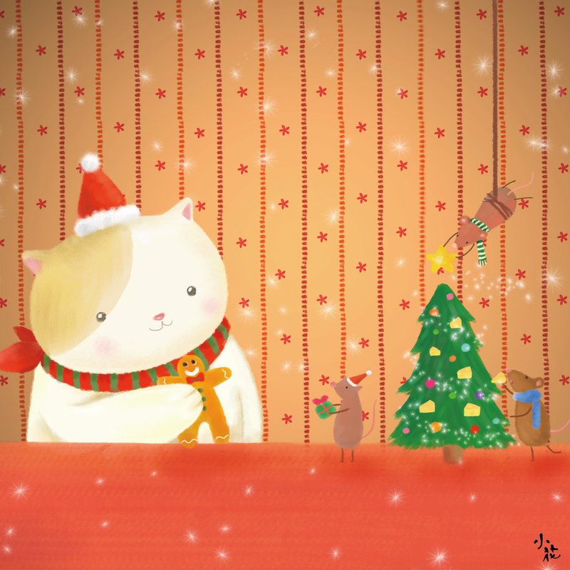 限量可爱圣诞猫咪眼镜布/镜头抺布 - 其他 - 其他材质 红色